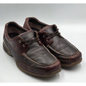 Skechers Men's Size 9.5 EEE Brown Leather Slip Resistant Sole Boat Shoes 61168